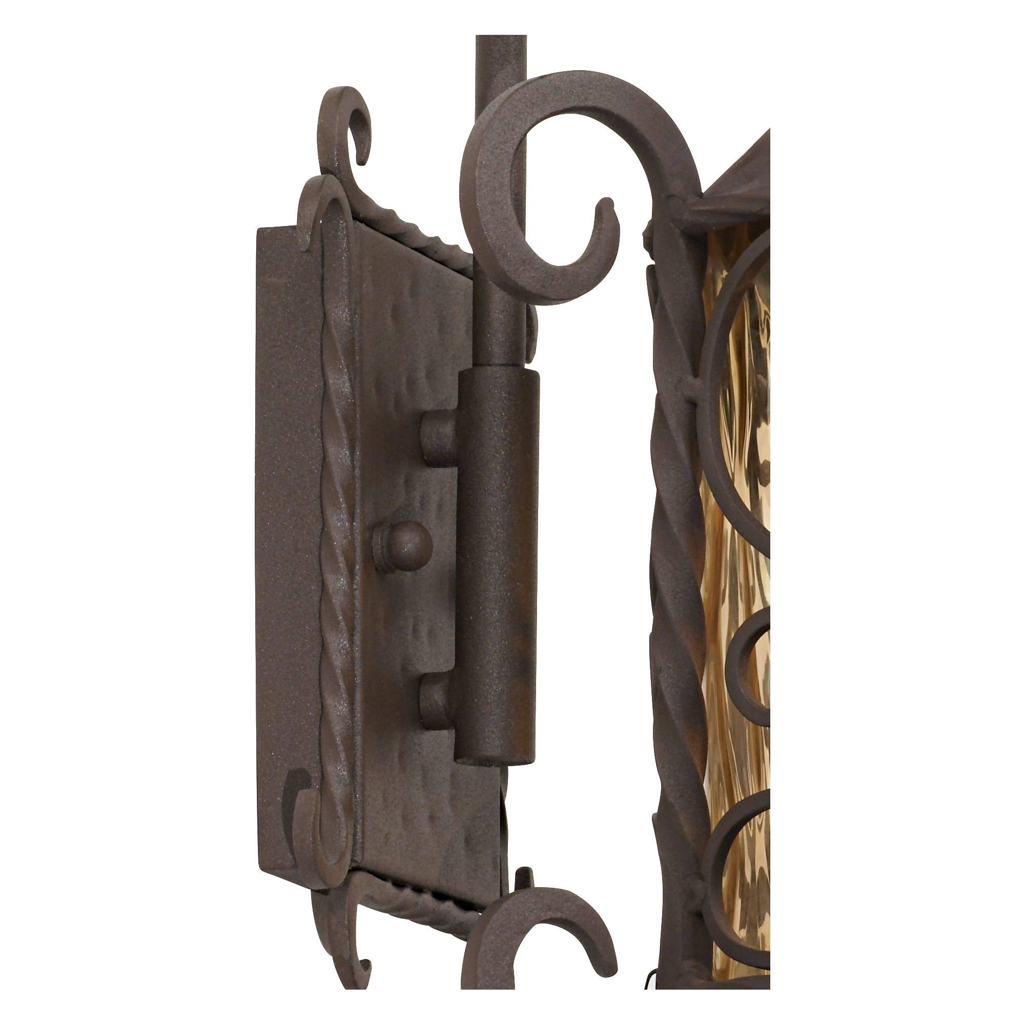 John Timberland Casa Seville Rustic Outdoor Wall Light Fixture - Dark Walnut Scroll Design, 13.25