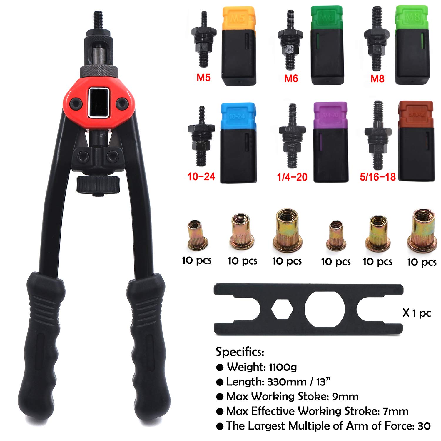Professional Rivet Gun Tool Kit - 330mm (13