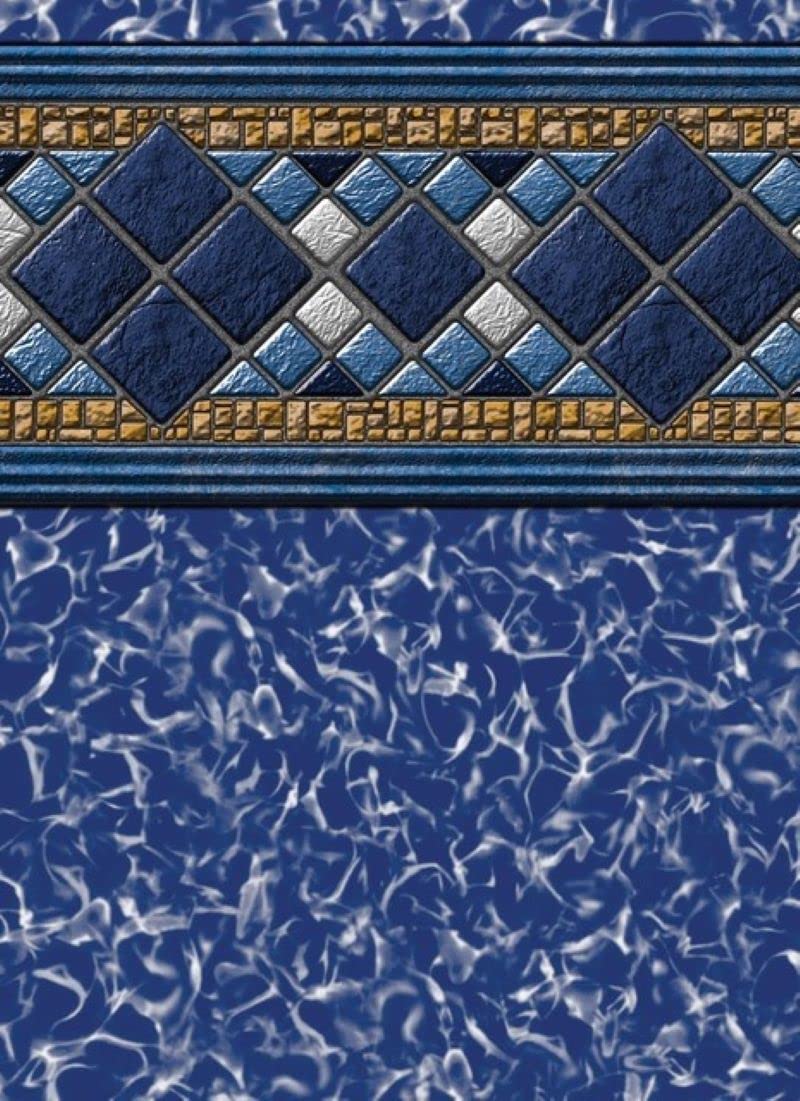 Western Pacific Above Ground Pool Liner - 12 Ft Round x 52 Inch Height Uni-Bead Design - Ocean Blue Crystal Diamond Pattern - Durable 20-Year Warranty - Perfect for Hard-Sided Above Ground Pools - Ideal for Backyard Swimming, Family Fun & Summer Relaxation