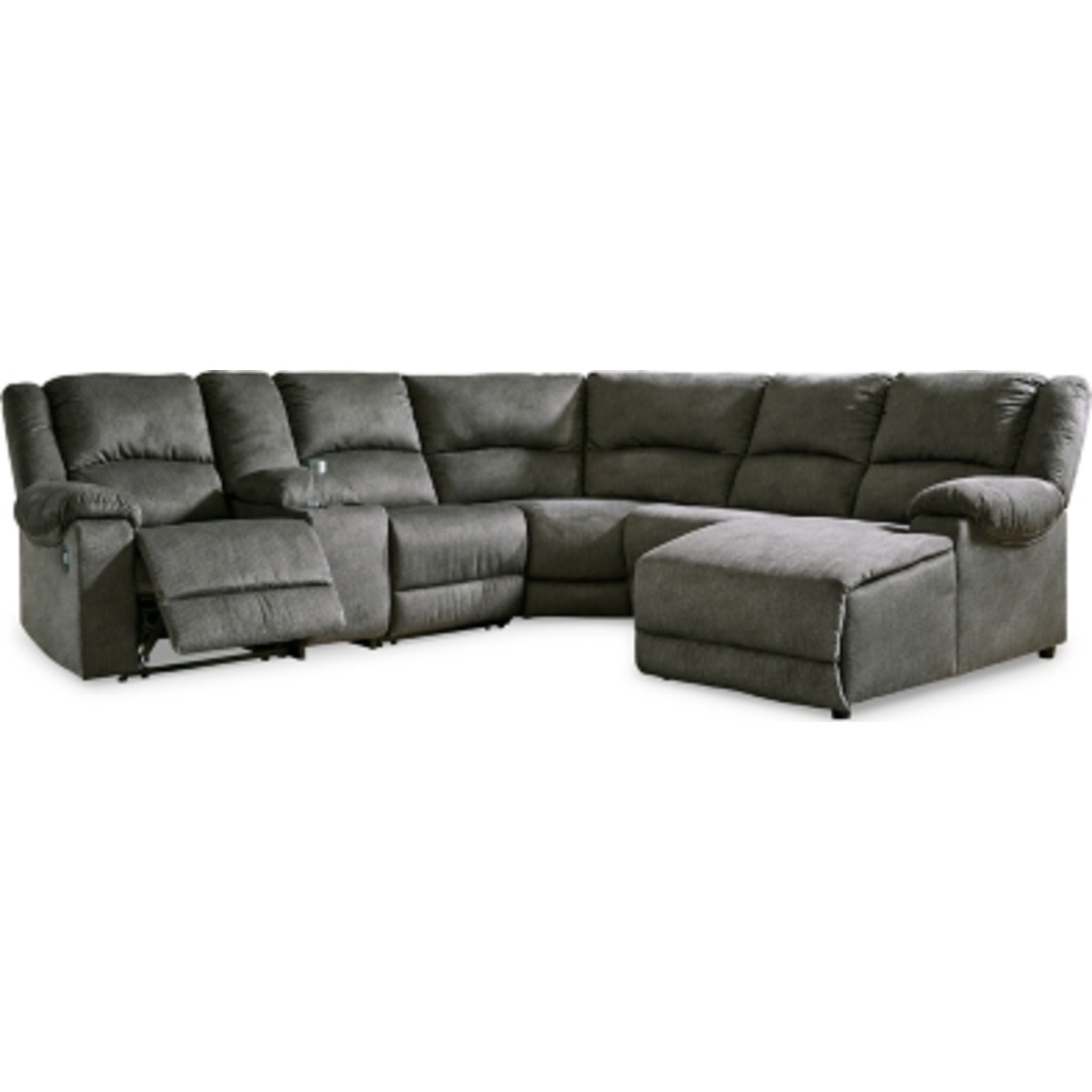 Benlocke 6-Piece Reclining Sectional Sofa Set with Cup Holders - Modern L-Shaped Living Room Furniture for Family Movie Nights and Relaxation