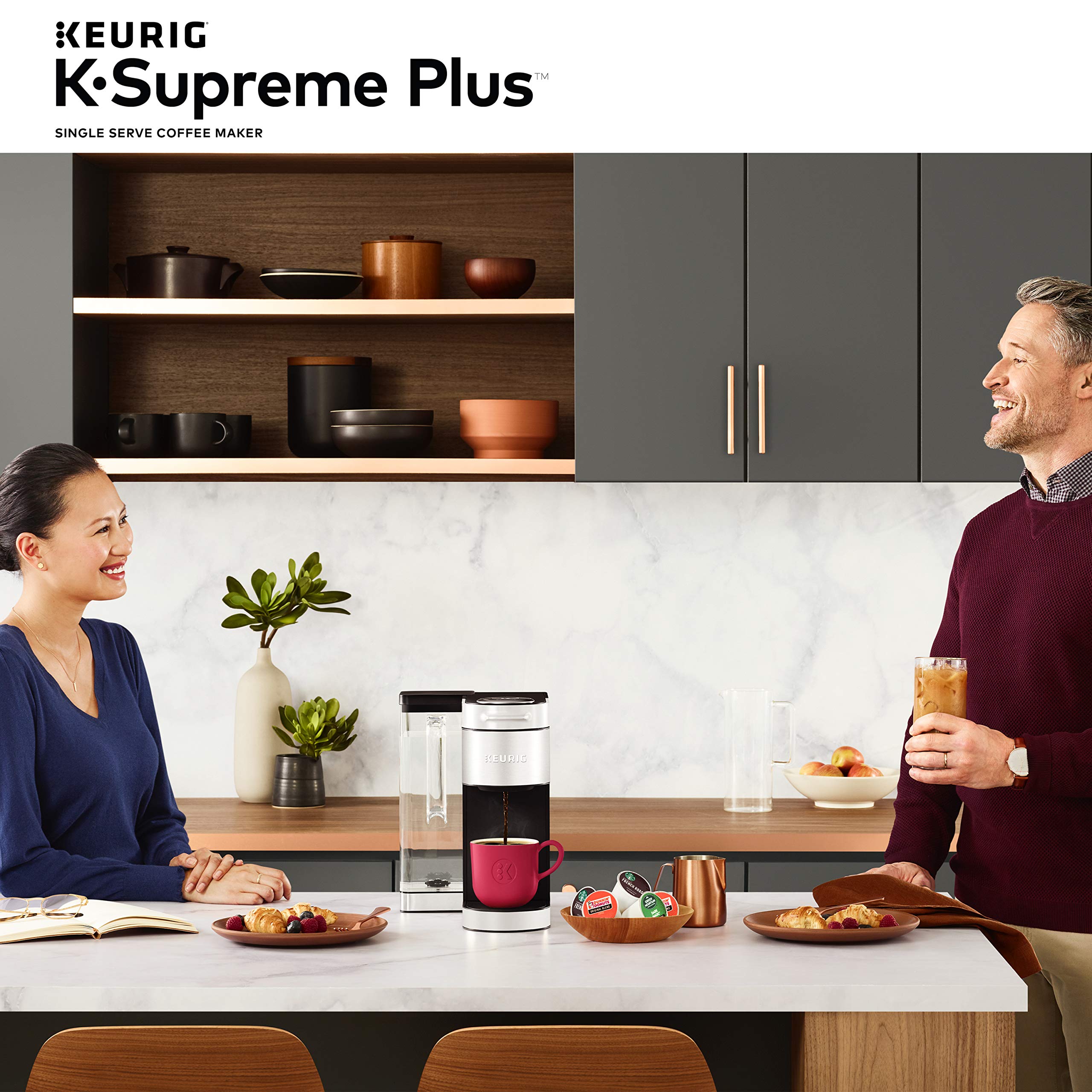 Keurig K-Supreme Plus Single Serve Coffee Maker with 40 K-Cup Pods - Caribou Coffee Favorites Variety Pack for Home & Office Use - Fast Brewing, Multi-Stream Technology, 5 Cup Sizes