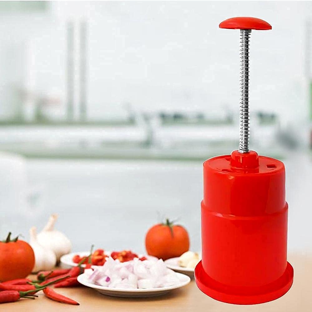Black Olive Manual Hand Press Onion Cutter - Mini Handy Vegetable Chopper for Onion, Garlic, Tomato & Potato | Easy Kitchen Gadget for Salad Prep, Cooking & Meal Preparation