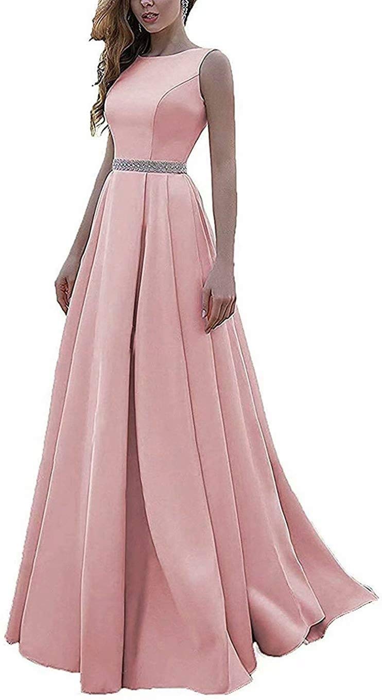 Elegant Long Satin Prom Ball Gowns for Women - A-Line Wedding & Formal Evening Dresses - Perfect for Prom Night, Bridal Showers, and Black Tie Events