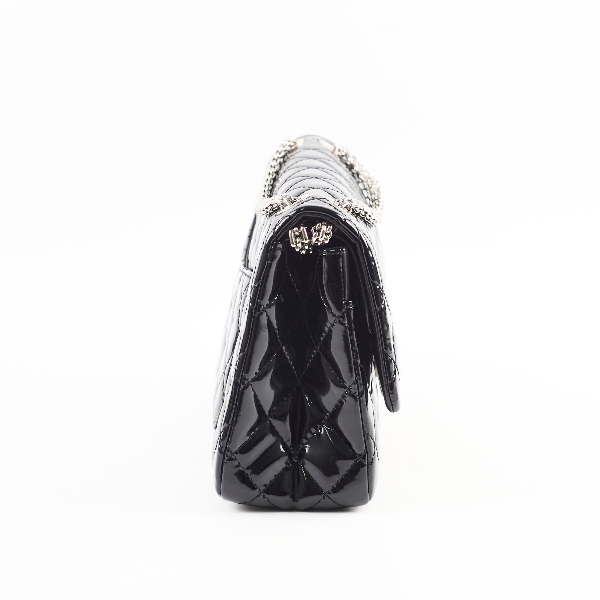 Chanel Reissue 226 Patent Leather Handbag Black with Silver Hardware - Luxury Crossbody Bag for Women, Perfect for Evening Events & Date Nights