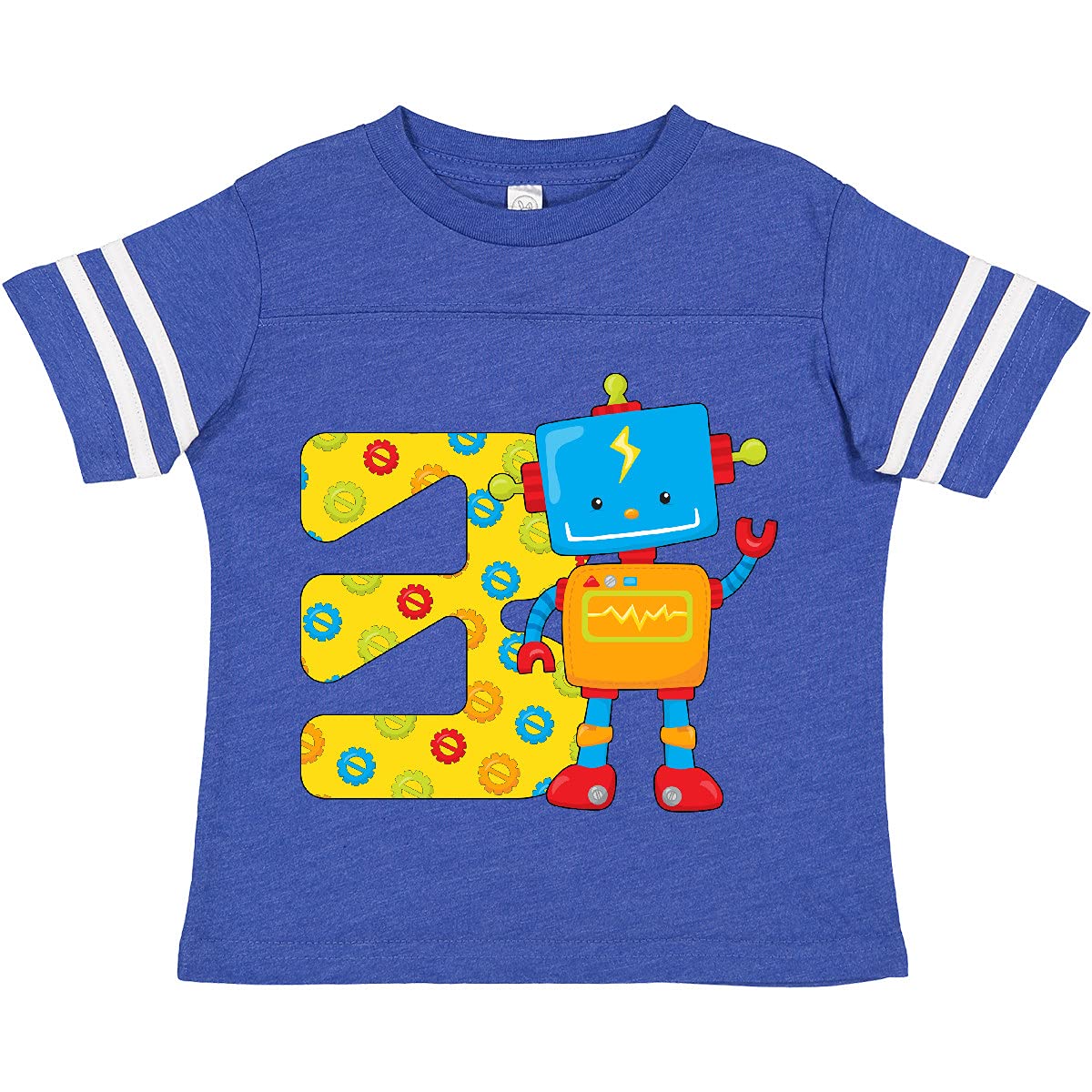 Inktastic 'This Robot is Three' 3rd Birthday Toddler T-Shirt - Cute Robot Theme Toddler Outfit for Birthday Parties & Special Occasions
