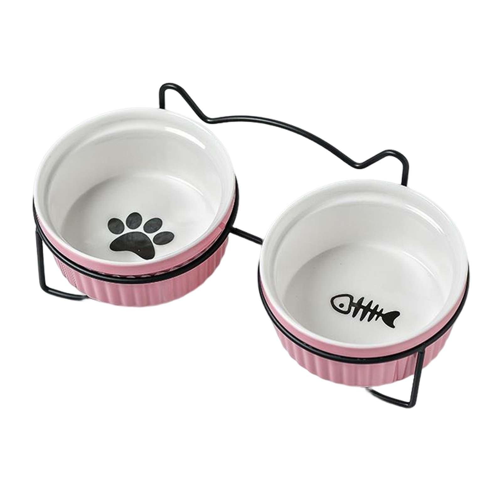 SECRET DESIRE Elevated Cat Food Bowl - Raised Pet Feeder for Cats & Small/Medium Dogs - Ergonomic Design for Better Digestion - Perfect for Kitchen, Living Room or Pet Feeding Station (Black)