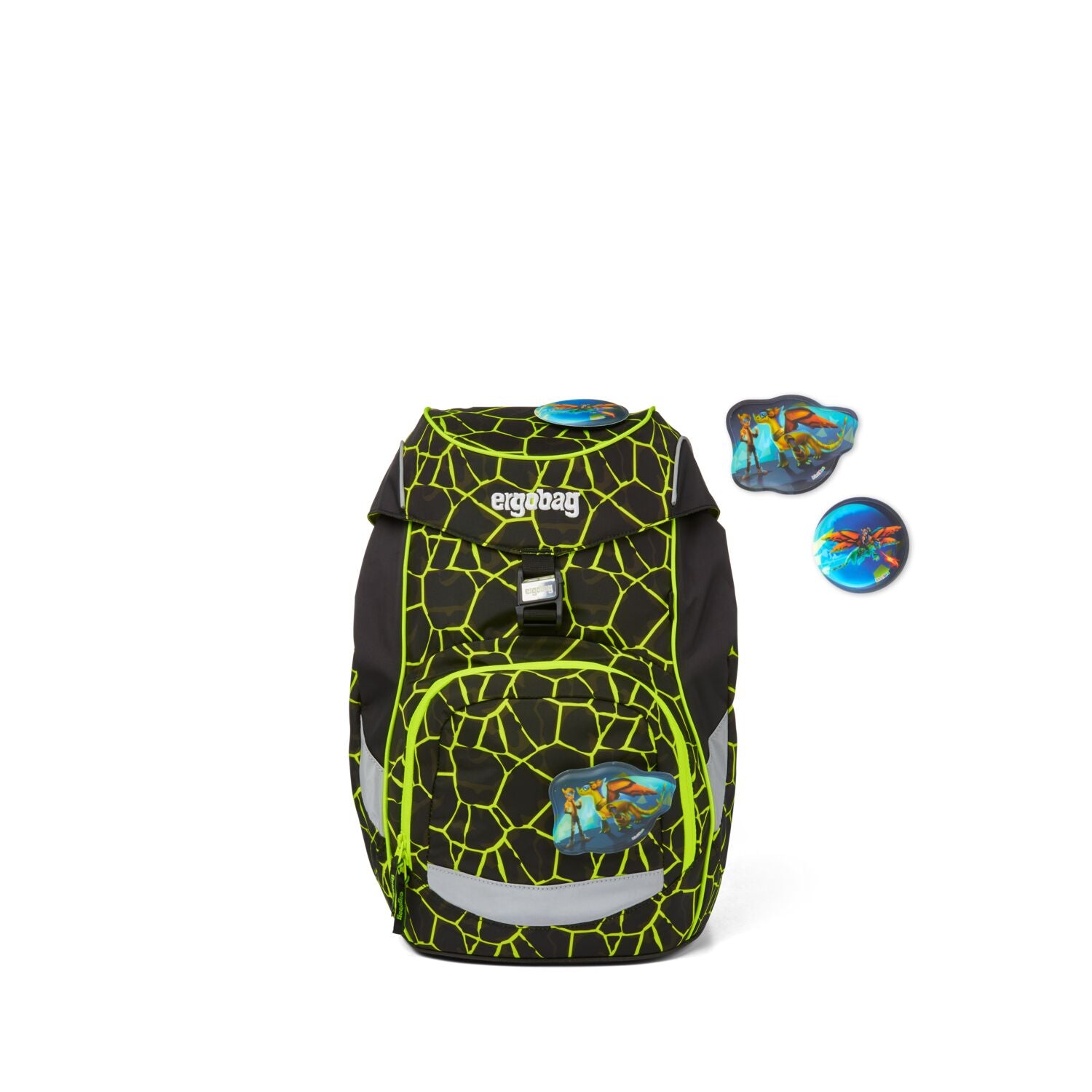 Ergobag Prime School Backpack for Kids - Lightweight & Ergonomic Dragon RideBear Design - Perfect for Elementary Students, Daily Use & Outdoor Adventures