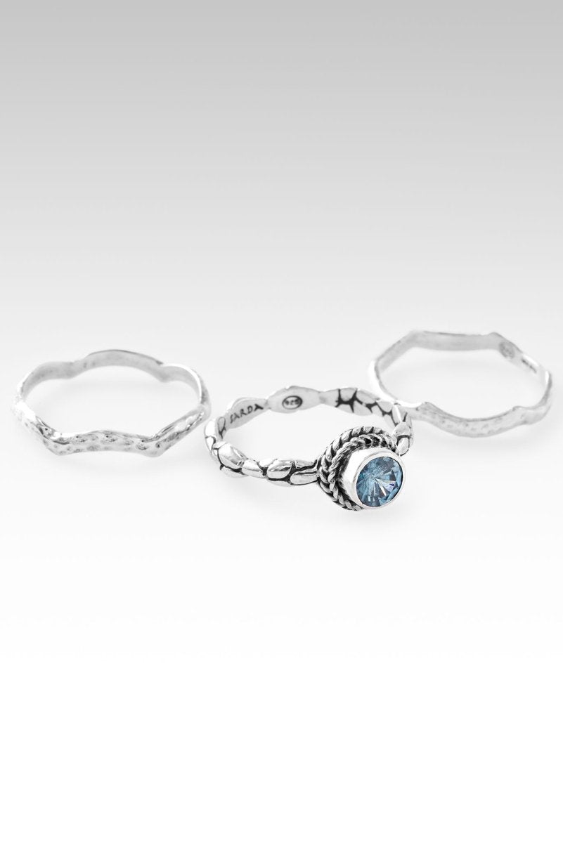 Blue Zircon Ring Set of 3 - Elegant Stackable Rings for Women, Perfect for Everyday Wear, Anniversary Gifts & Special Occasions