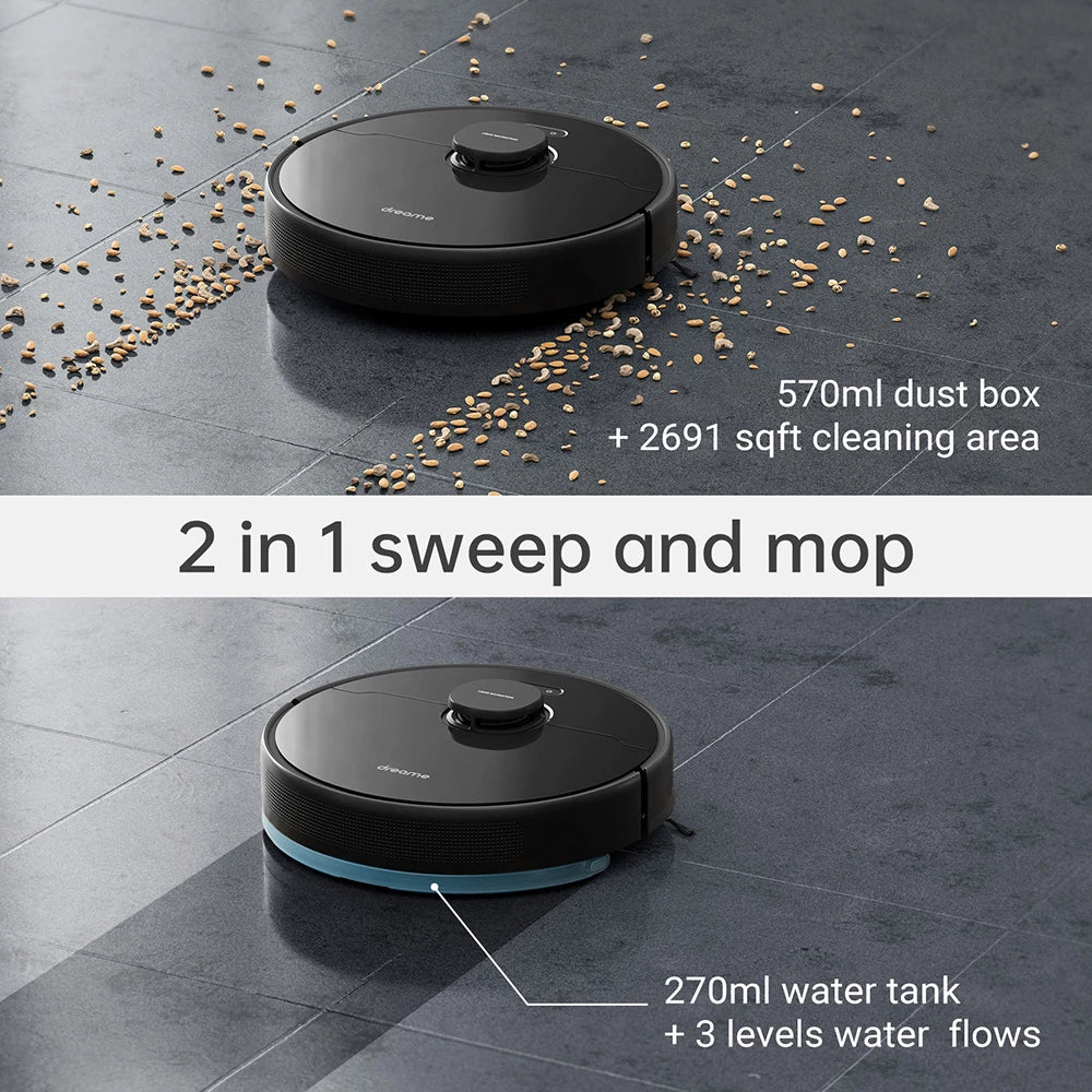 Dreame D9 Max Robot Vacuum and Mop Cleaner with 3000Pa Suction, Smart Mapping, Self-Charging | Ideal for Hardwood Floors, Carpets & Pet Hair | Official US Version