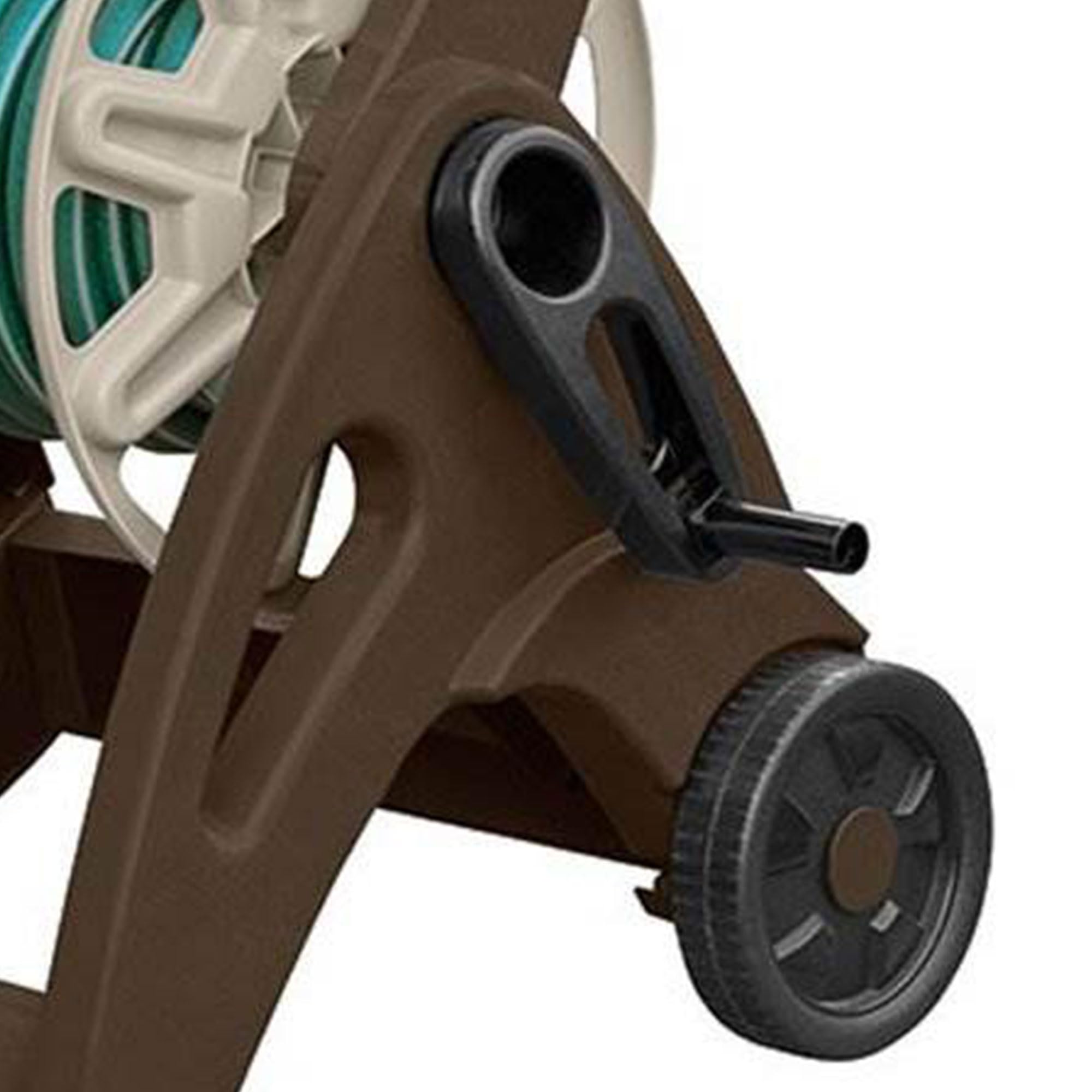 Suncast Hosemobile Portable Garden Hose Reel Cart with Wheels - Heavy Duty 225 ft Capacity, Crank Handle & Storage Tray - Ideal for Lawn Care, Gardening, and Outdoor Watering - Mocha Brown (Perfect for Backyards, Patios, and Large Gardens)