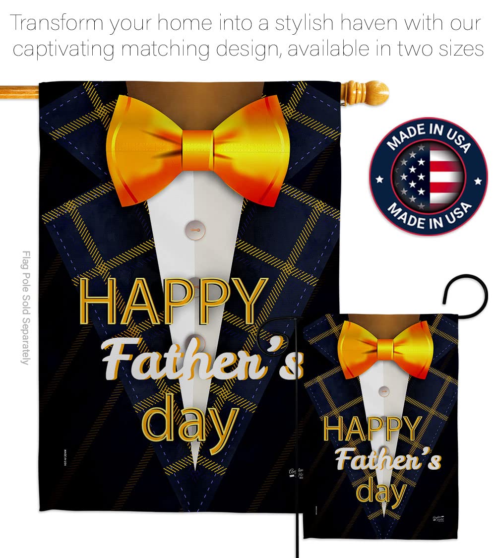Father's Day House Flag Set - Double-Sided Garden Yard Banner for Dad, Daddy, Papa & Grandpa - Best Parent & Grandparent Gift - Made in USA - Perfect for Outdoor Decor, Backyard Parties & Family Celebrations
