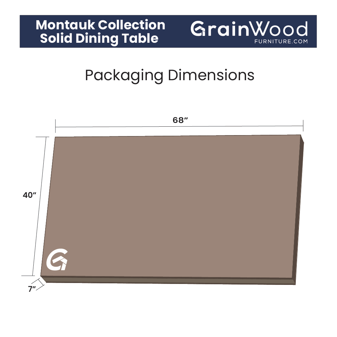 Solid Wood Dining Table - Montauk Rustic Farmhouse Style for Kitchen, Dining Room & Outdoor Entertaining