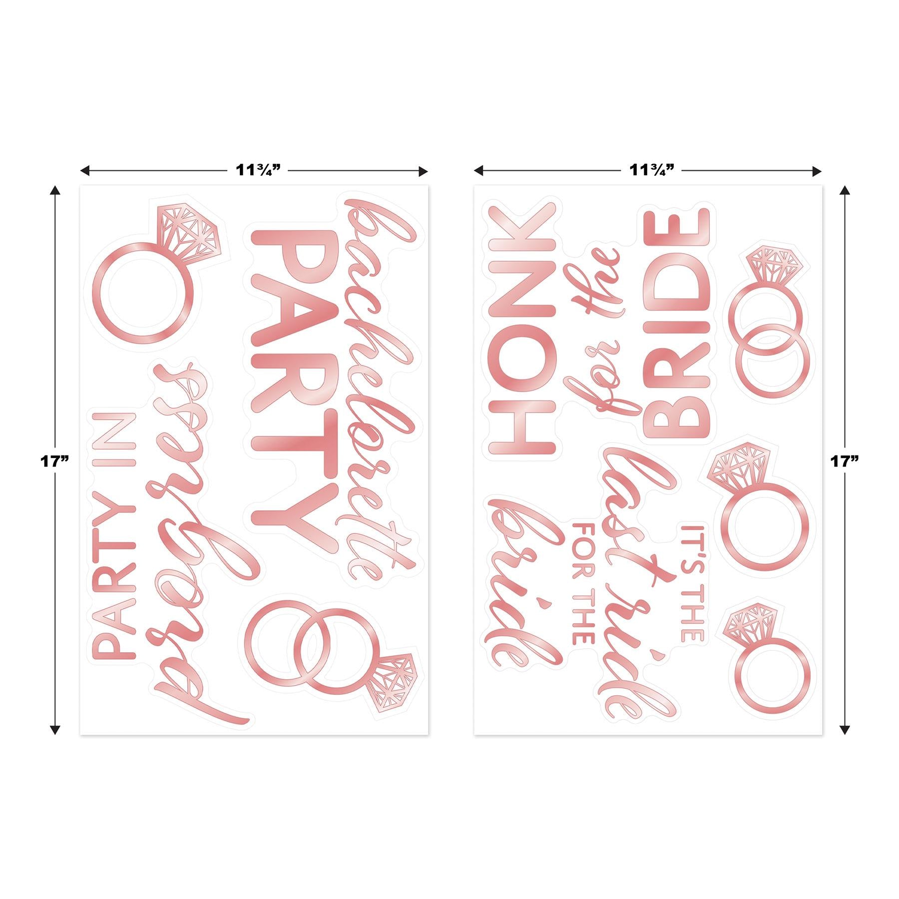 12 Pack Beistle Bachelorette Party 9 Piece Auto Clings - Fun Car Window Decals for Bachelorette Parties, Girls Night Out & Bridal Showers