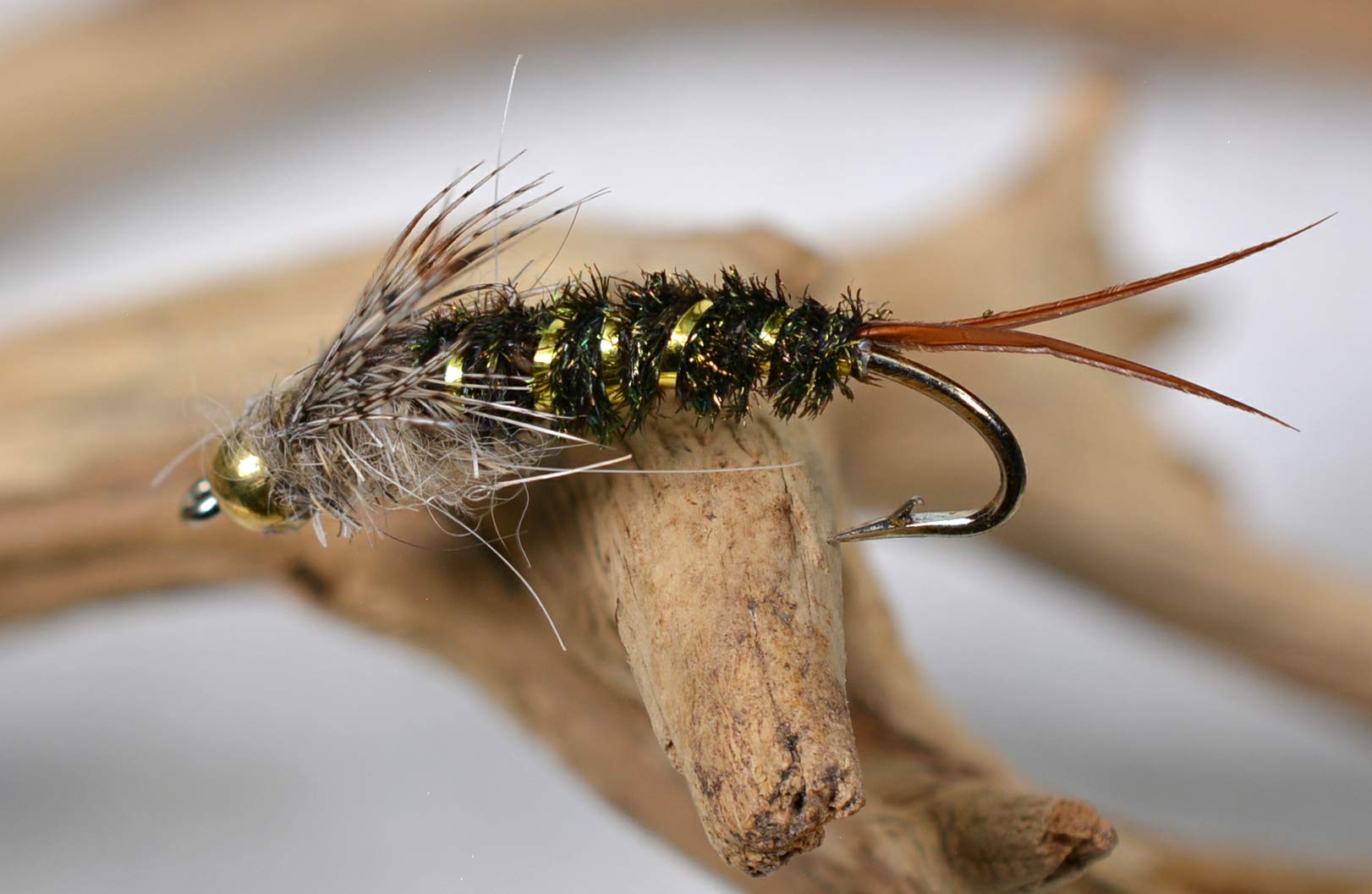 20 Inch Stonefly Nymph Fly with Tungsten Bead & Mustad Signature Hooks - 1 Dozen Flies for Fly Fishing Trout, Salmon, and Bass in Rivers and Streams