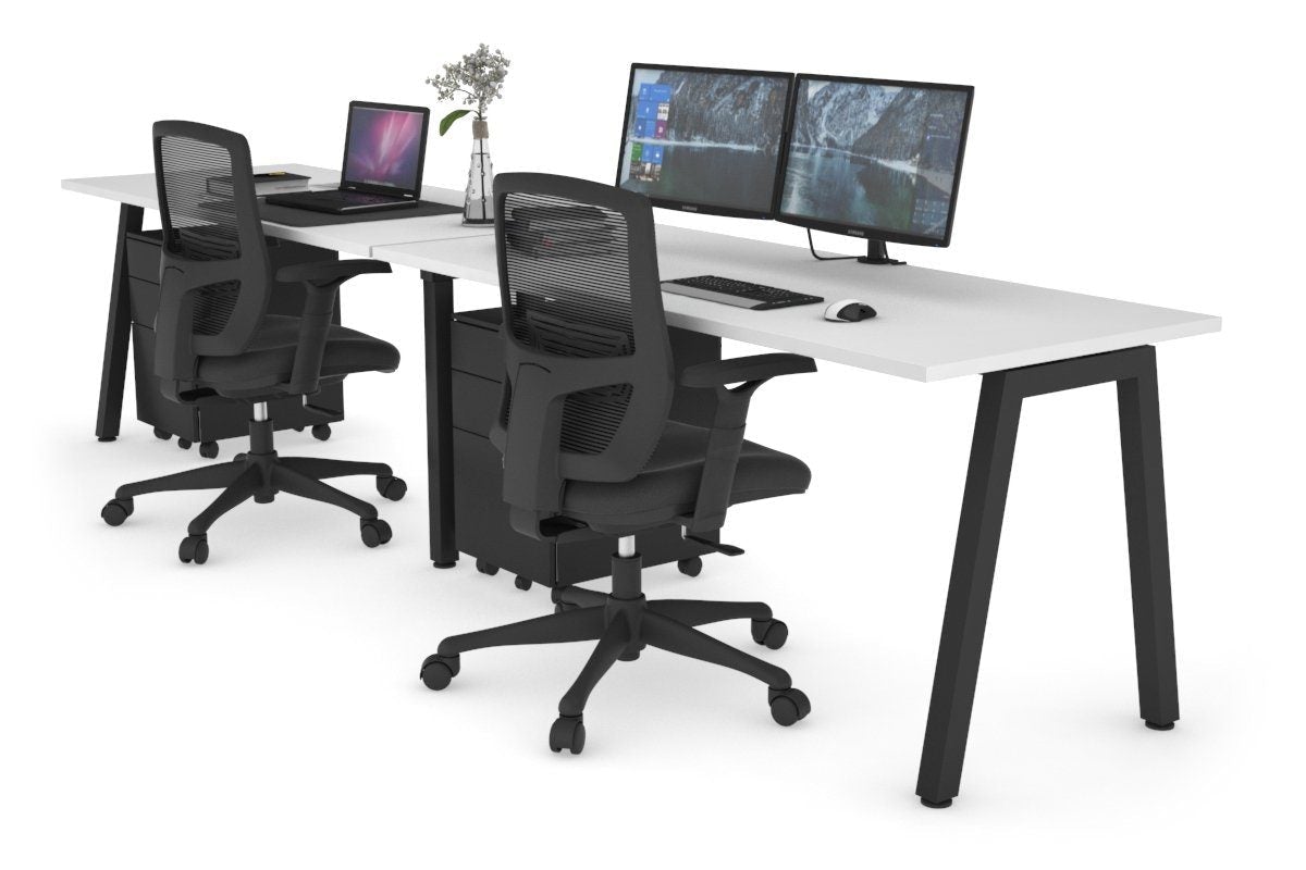 Dual Workstation Office Desk for 2 People - 1400L x 700W Dimensions - Perfect for Shared Workspaces, Home Offices & Collaborative Environments
