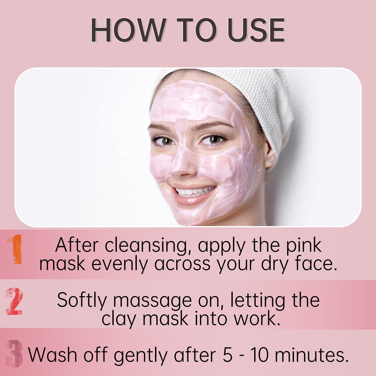 Rose Clay Facial Mask for Women & Men - Kaolin & Collagen Pink Clay Mask to Reduce Blackheads, Moisturizing & Gentle Skincare (5.29 oz) | Perfect Valentine's Gift & Daily Self-Care Treatment