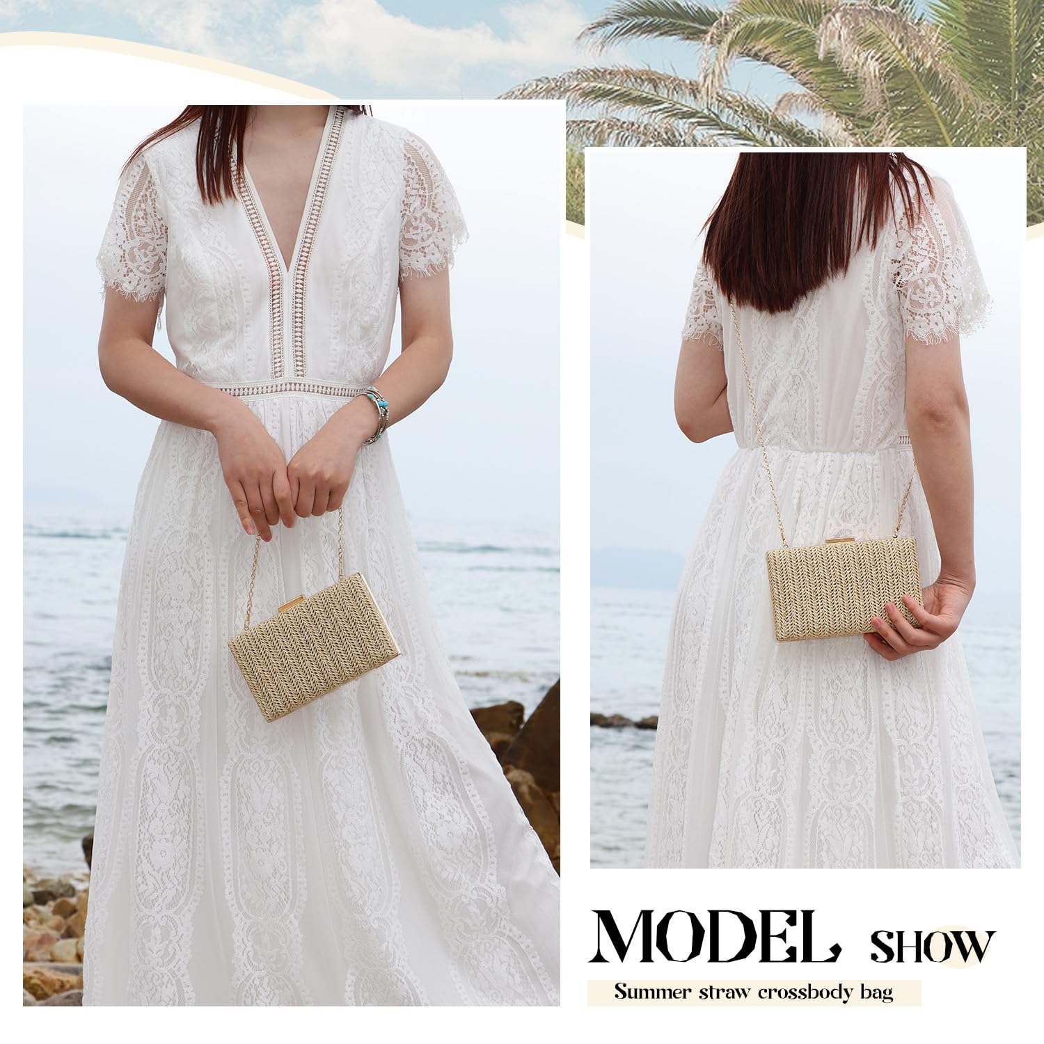 Stylish Summer Straw Clutch Purses for Women - Woven Raffia Evening Bags & Crossbody Handbags for Wedding, Party, Beach Vacation | Perfect for Date Night & Outdoor Events