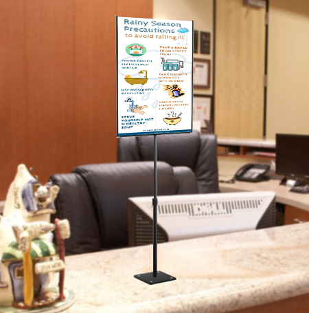 11x17 Lightweight Countertop Pedestal Display Stand - Adjustable Height Double Sided Sign Holder for Retail Stores, Restaurants & Trade Shows