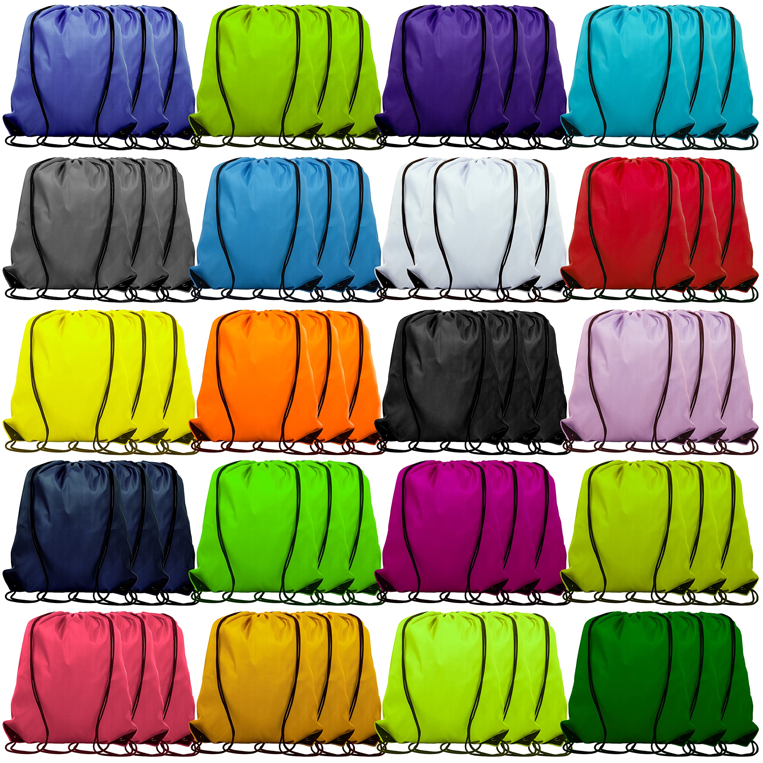 60 Pcs Drawstring Backpack - Gym & Sports Bag for Women & Men - Outdoor Activities (20 Colors)