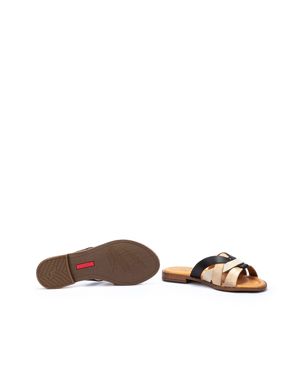 PIKOLINOS Women's Leather Flat Sandals - Comfortable Algar Style for Casual Wear, Beach & Summer Outfits