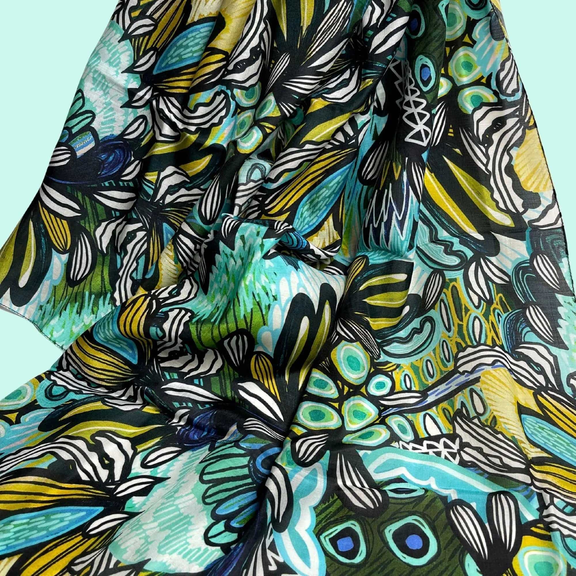 Protea Azure Silk Scarf - Luxury Women's Fashion Accessory for Elegant Outfits, Gifts & Special Occasions