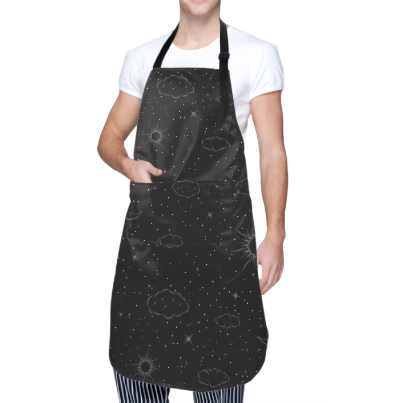 Adjustable Adult Apron with 2 Pockets - Perfect for Home Cooking, Baking, BBQ & Outdoor Grilling - Comfortable Kitchen Apron for Men & Women