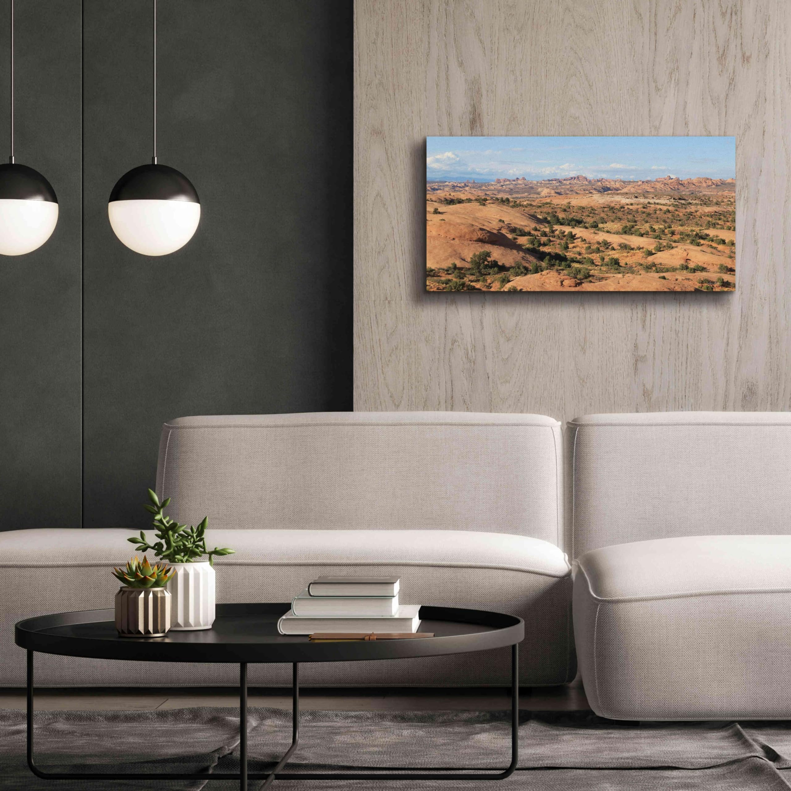 Epic Graffiti 'Moab Sand Flats II' by Lori Deiter - 40x20 Inch Giclee Canvas Wall Art Print - Desert Landscape Painting for Living Room, Bedroom & Office Decor