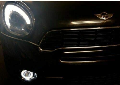 White LED Halo Fog Lamps Angel Eye Driving Lights Kit for 2011-2016 Mini Countryman - Durable Car Headlight Upgrade for Night Driving & Off-Road Adventures