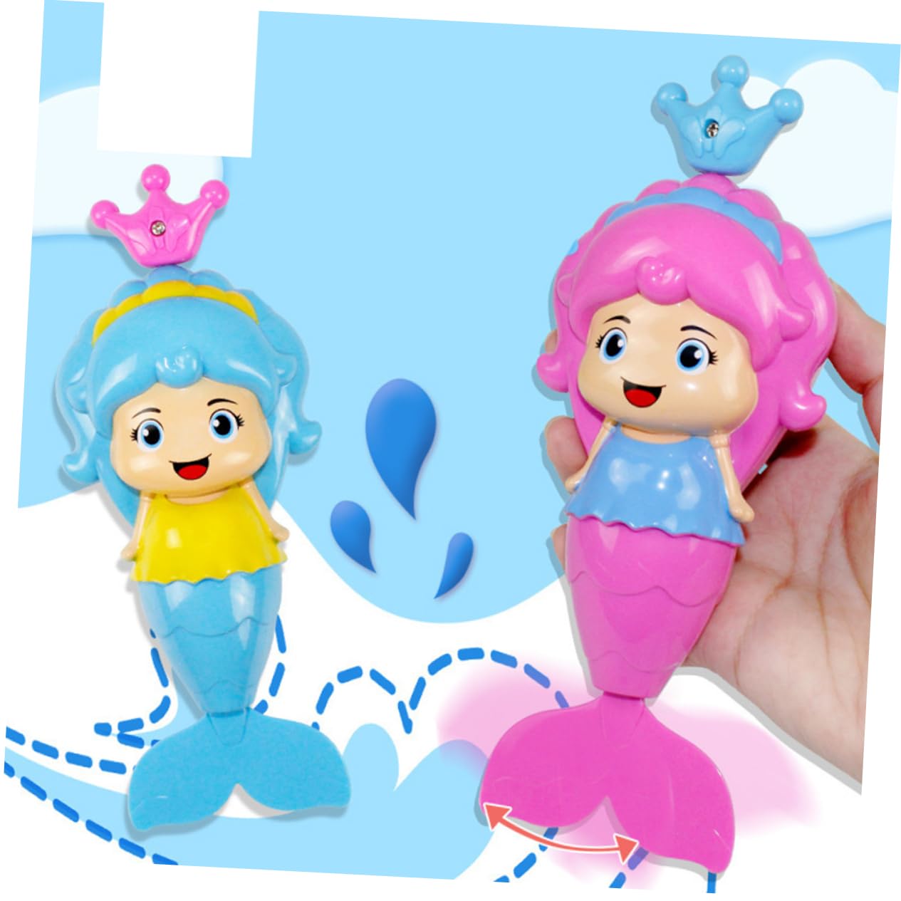 UPKOCH 4 Pack Wind Up Animal Bath Toys for Kids - Floating Rubber Duck, Turtle, Frog & Whale Bathtub Toys Set - Fun Bath Time & Pool Water Play for Toddlers & Babies