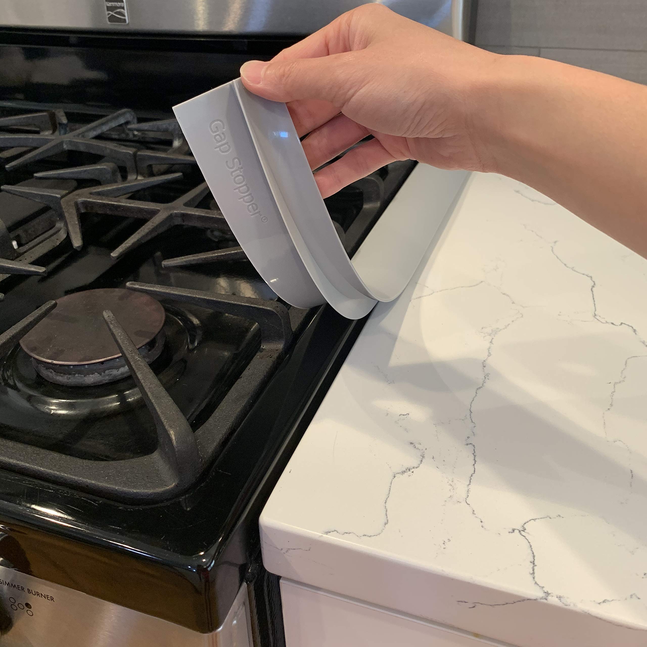Gap Stopper Pro - 21 Inch Red Silicone Stove Gap Cover, Heavy Duty 8.6 oz, FDA Approved, Set of 2 - Perfect for Kitchen Safety & Preventing Food Debris Between Stove and Countertop