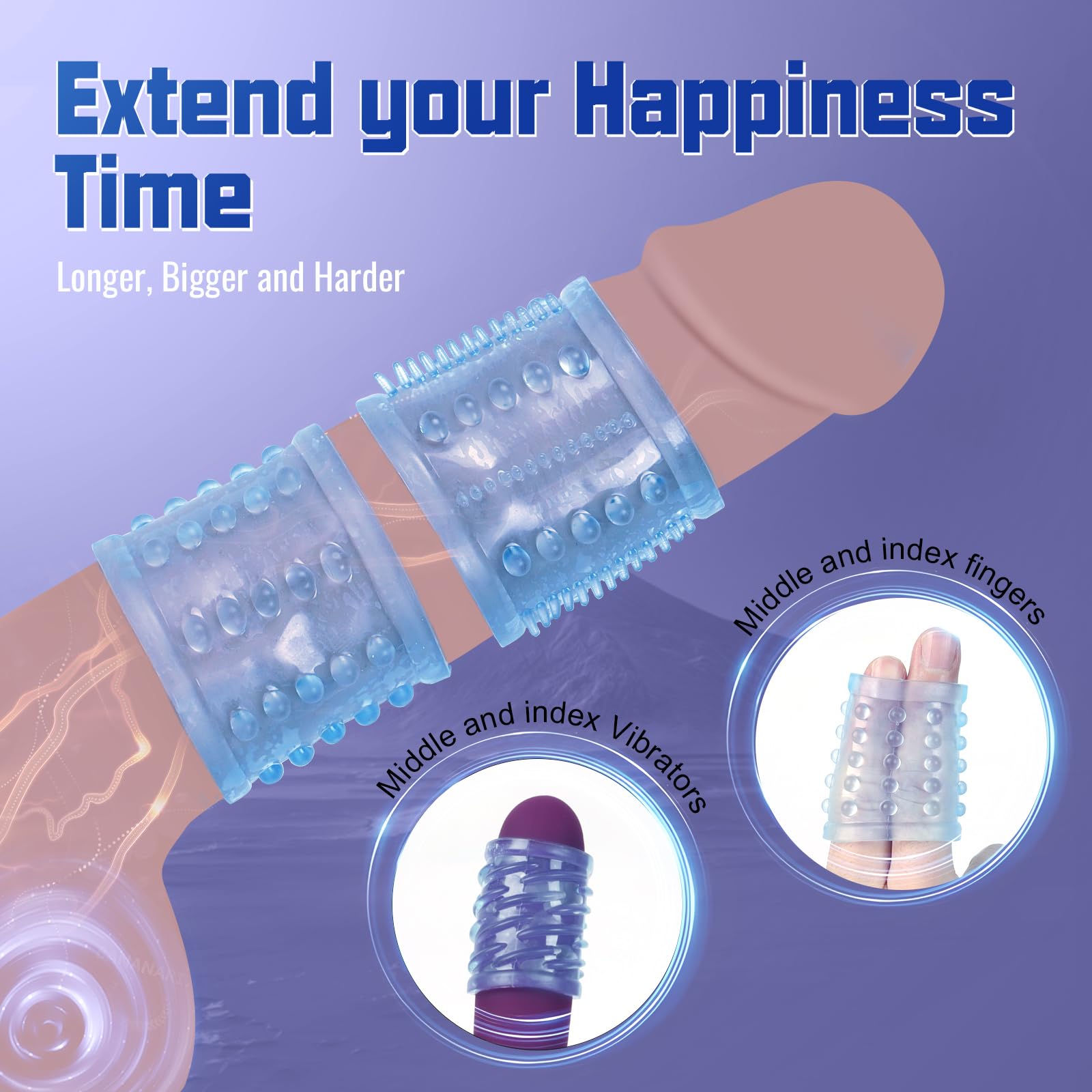 Premium Elastic Cock Rings for Men - 6 Textured Reusable Penis Rings to Enhance Erection & Last Longer | Adult Sex Toys for Couples & Solo Play | Perfect for Extended Pleasure & Intimate Moments