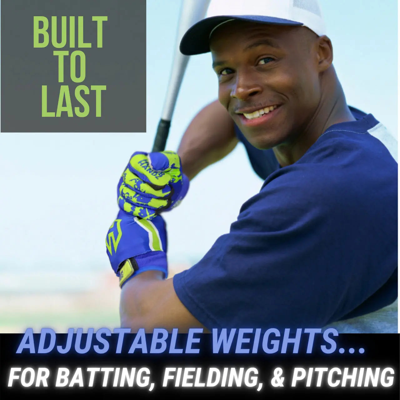 Homer Handz Weighted Batting Gloves for Baseball & Softball - Improve Swing Power & Control - Perfect for Training, Practice & Games