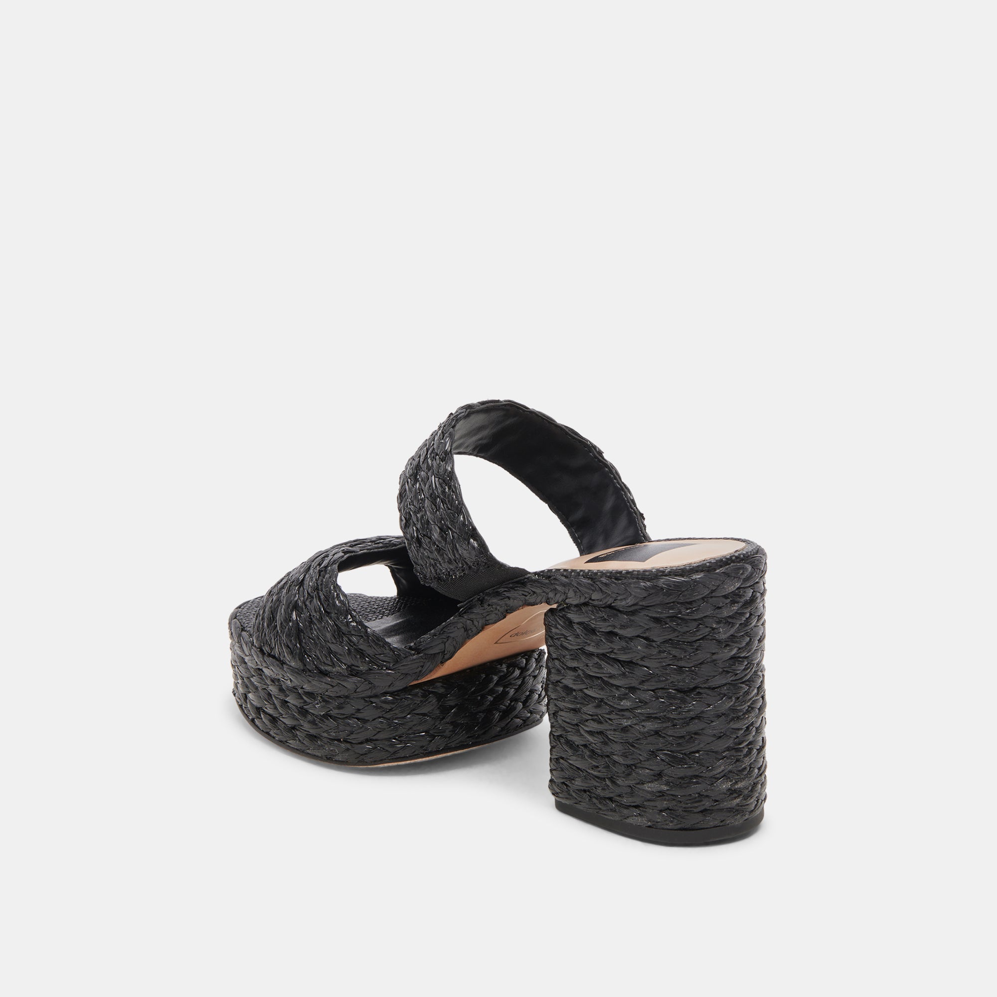 LATOYA Women's Black Raffia High Heels - Stylish Summer Wedge Sandals for Beach, Party & Evening Wear