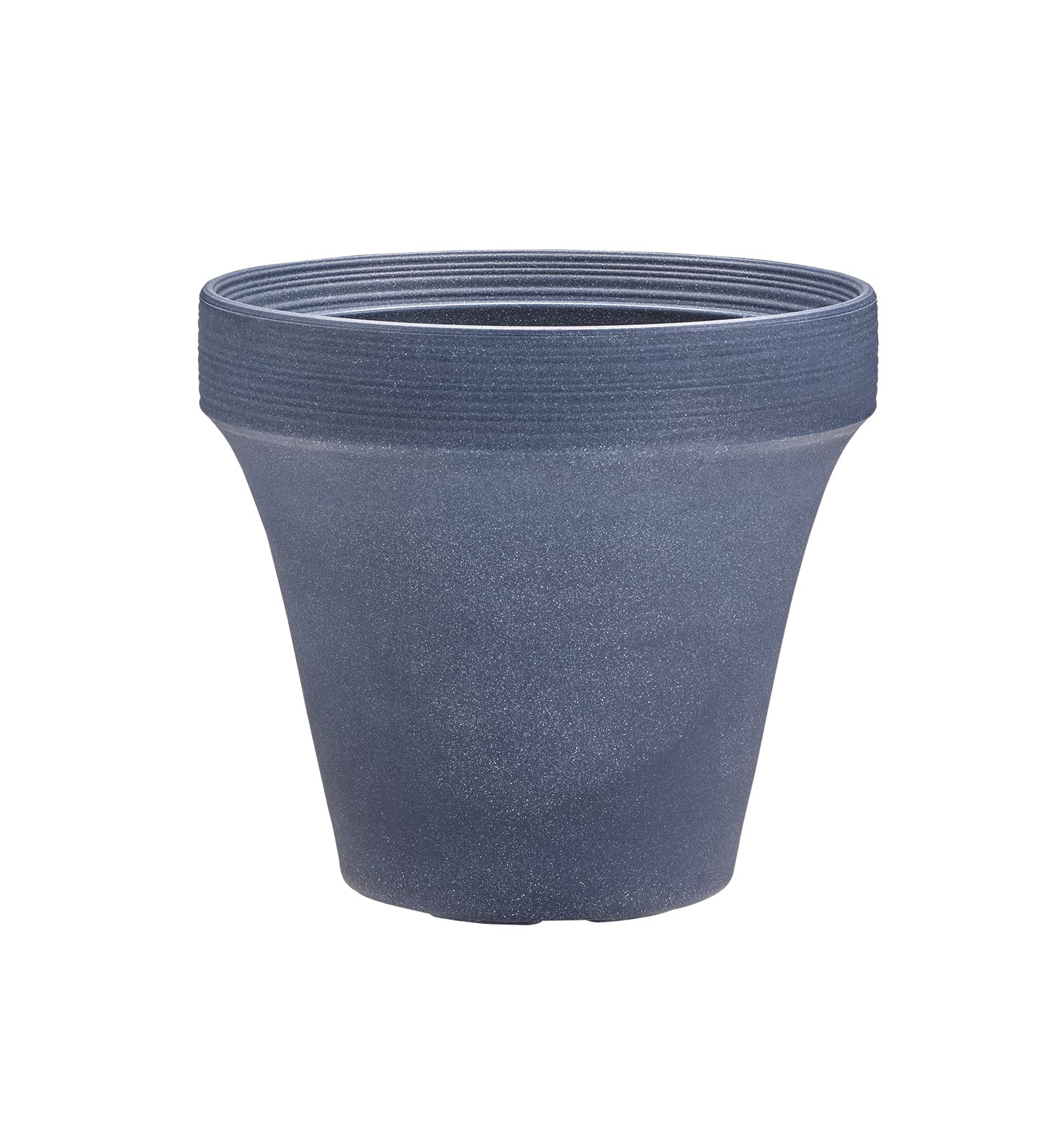 Crescent Garden Ridge Small Classic Rim Planter - Fade Resistant Indoor/Outdoor Plant Pot - All Weather Decorative Container for Patio, Balcony & Home (Indigo Blue)