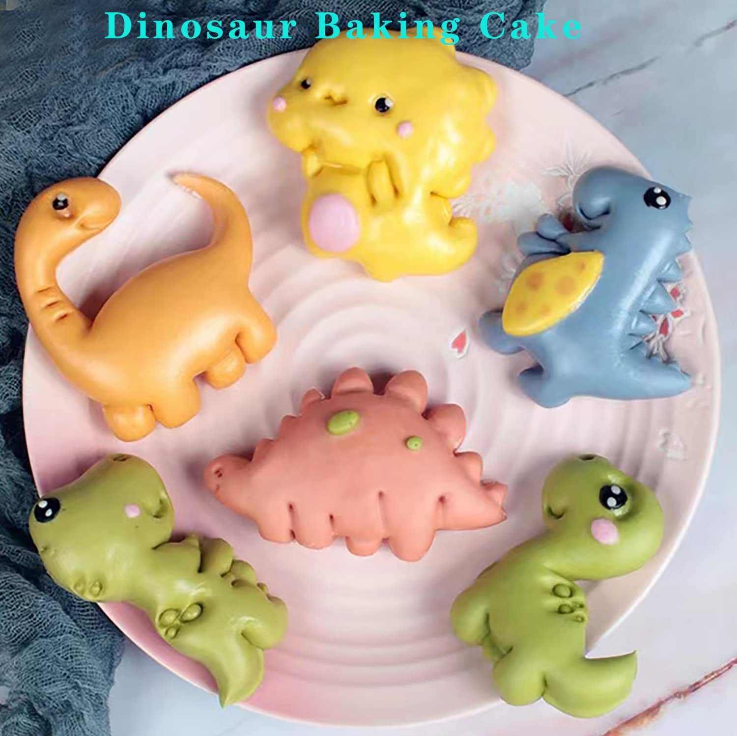 Dinosaur Silicone Mold Set - 2Pcs Chocolate & Jello Molds for Kids, Dinosaur Cake Pan, Candy & Soap Molds for Baking & Crafts (Pink & Gray) - Perfect for Birthday Parties, DIY Treats & Kids' Cooking Activities