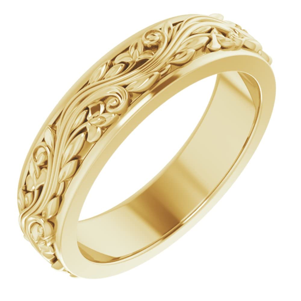 14K Yellow Gold 5mm Black Bow Sculptural Band Ring - Perfect for Everyday Wear, Gift Giving & Special Occasions