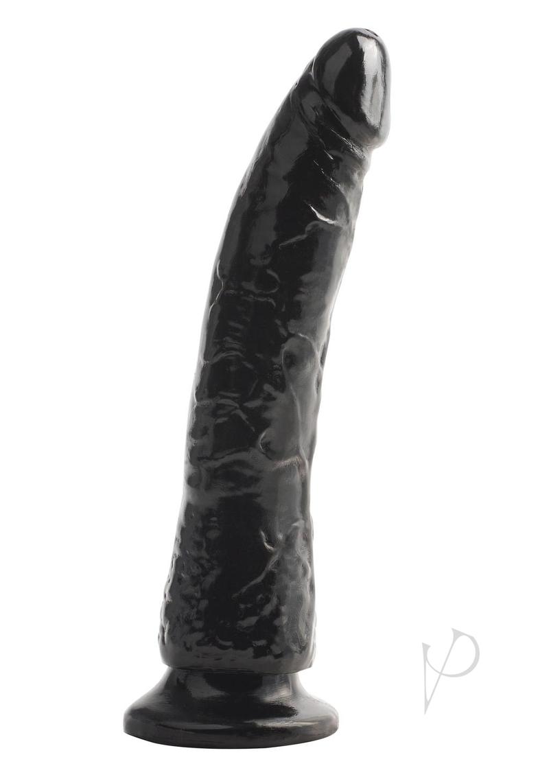 Basix Dong Slim 7 Inch Realistic Dildo with Strong Suction Cup - Black Adult Sex Toy for Solo Play, Couples Fun & Strap-On Adventures