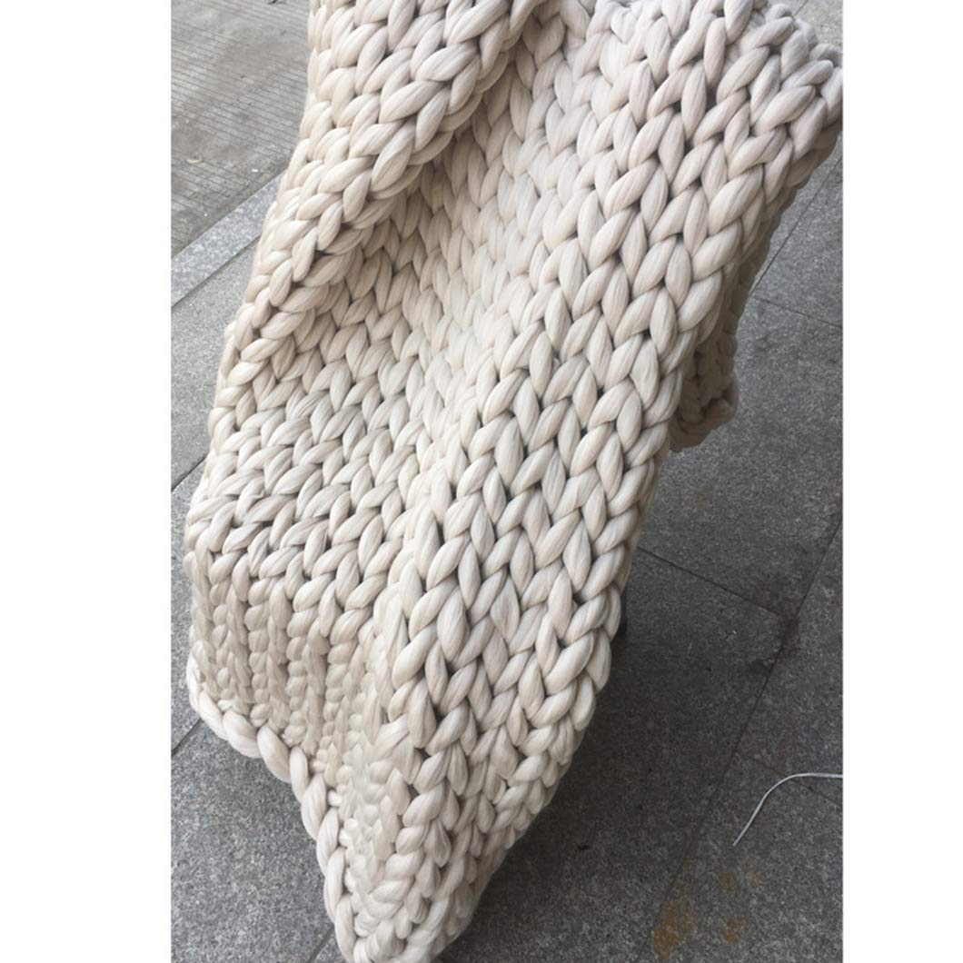 Chunky Knit Blanket - Handmade Boho Throw Blanket for Bedroom Decor | Super Soft Oversized Wool Blanket | Perfect for Cozy Nights, Sofa Lounging & Boho Home Styling