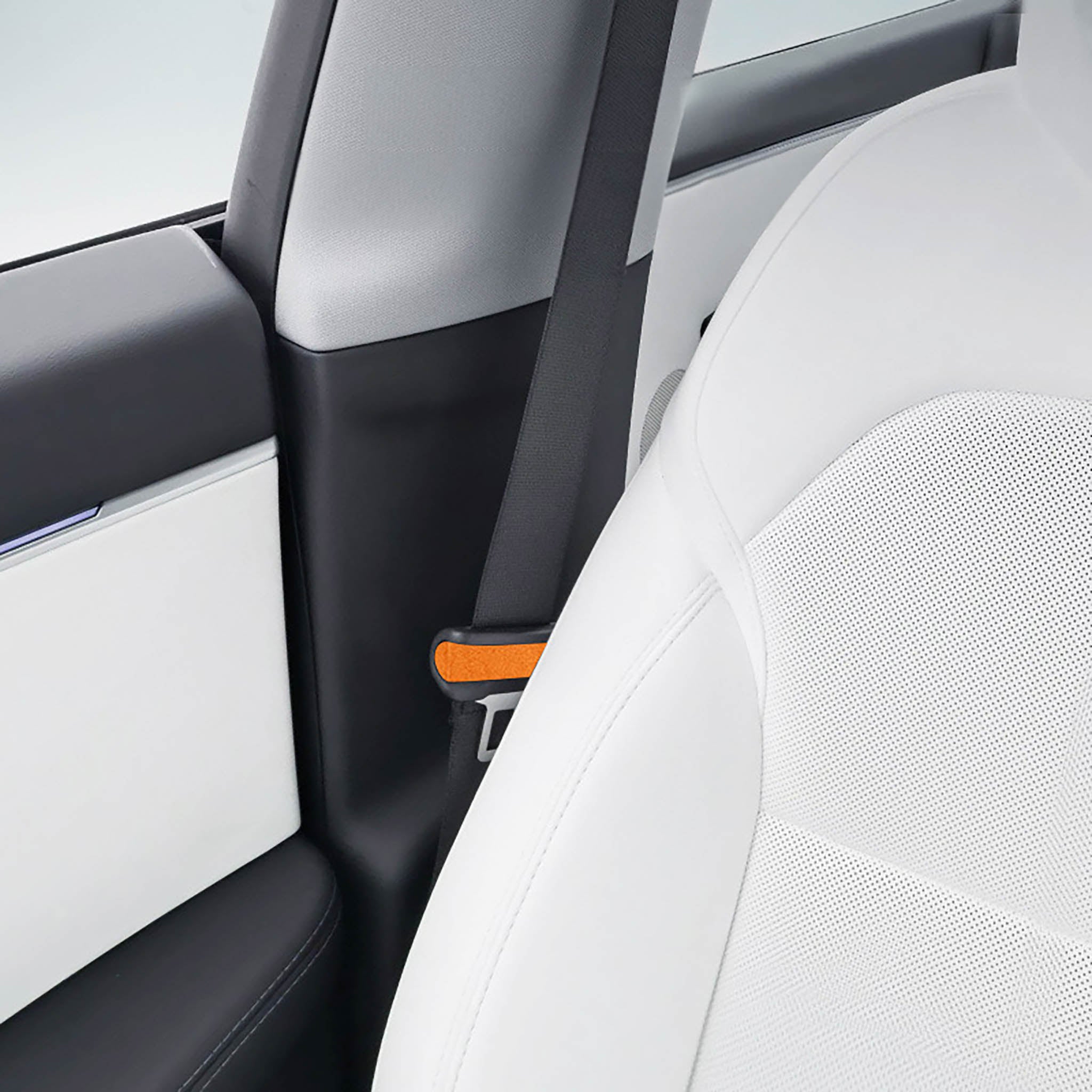 Premium Tesla Alcantara Seat Belt Wrap Sticker - Soft & Durable Protection for 2024+ Model 3 & 2025+ Model Y | Luxury Interior Upgrade for Comfortable Driving & Enhanced Safety
