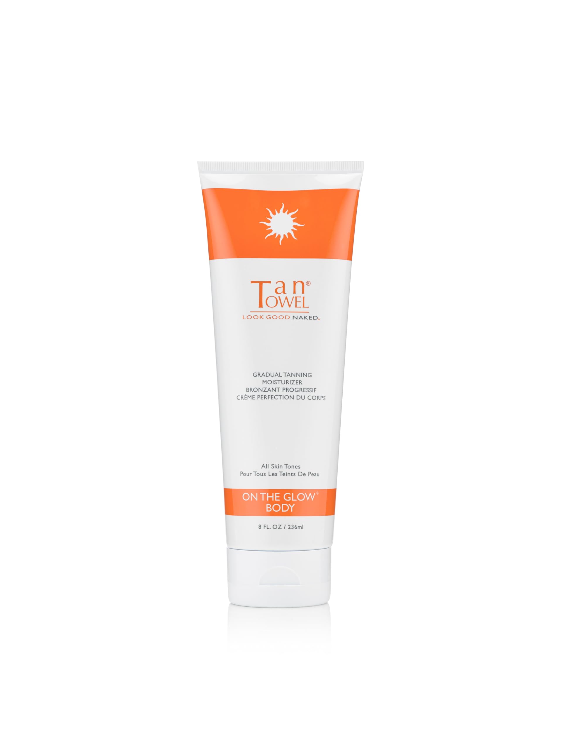 Tan Towel On The Glow Self-Tanning Body Moisturizer - 8 Fl Oz - Hydrating & Streak-Free Sunless Tanning Lotion for Natural-Looking Glow - Perfect for Pre-Party Prep or Beach Vacation Prep