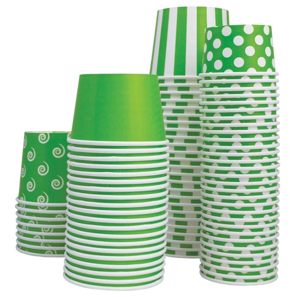 UNIQ 1000-Count 12 oz Disposable Paper Ice Cream Bowls - Eco-Friendly Green Swirl Design for Hot & Cold Desserts | Perfect for Ice Cream Shops, Frozen Yogurt Bars, Party Supplies & Catering Events
