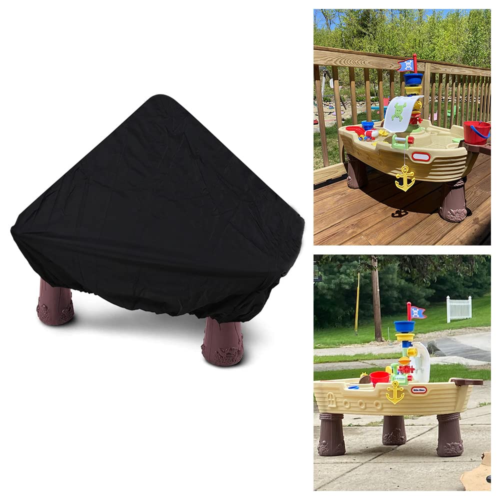 Heavy Duty Waterproof Outdoor Cover for Little Tikes Pirate Ship Water Table - Durable Black Play Table Protection for Kids' Water Toys - Perfect for Backyard, Patio, and Outdoor Play Areas