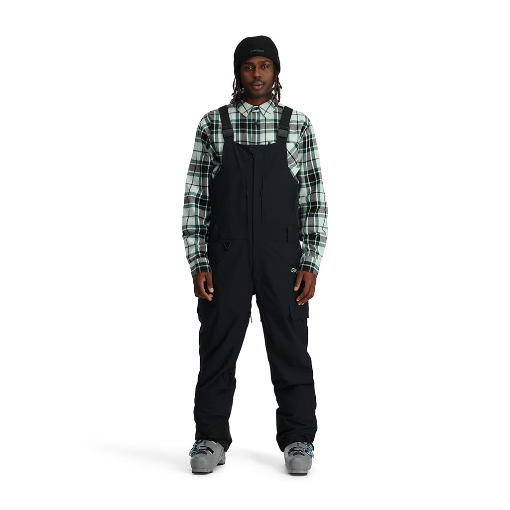 Spyder Men's Terrain Insulated Ski Bib Pants - Waterproof Winter Snowboarding Overalls for Cold Weather Skiing & Outdoor Activities