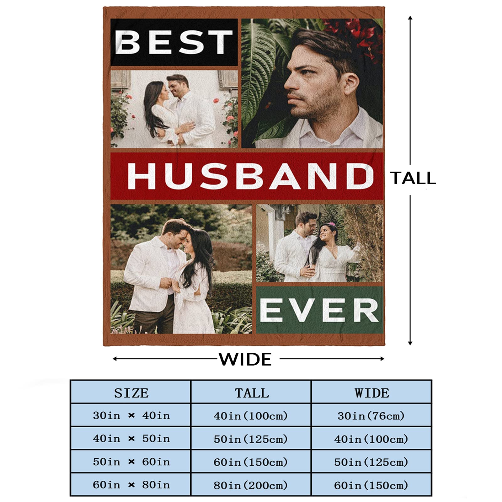 Personalized Anniversary & Wedding Gifts for Husband - Custom Couple Blankets, Valentine's Day & Birthday Presents for Him - Perfect for Long Distance Relationships & Romantic Home Decor