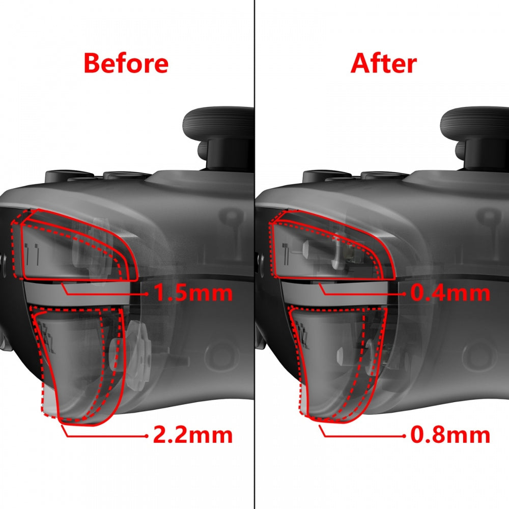 eXtremeRate Clicky Hair Trigger Kit for Nintendo Switch Pro Controller - Enhanced Shoulder Buttons for Faster Gaming Response | Perfect for Competitive Gaming & FPS Games