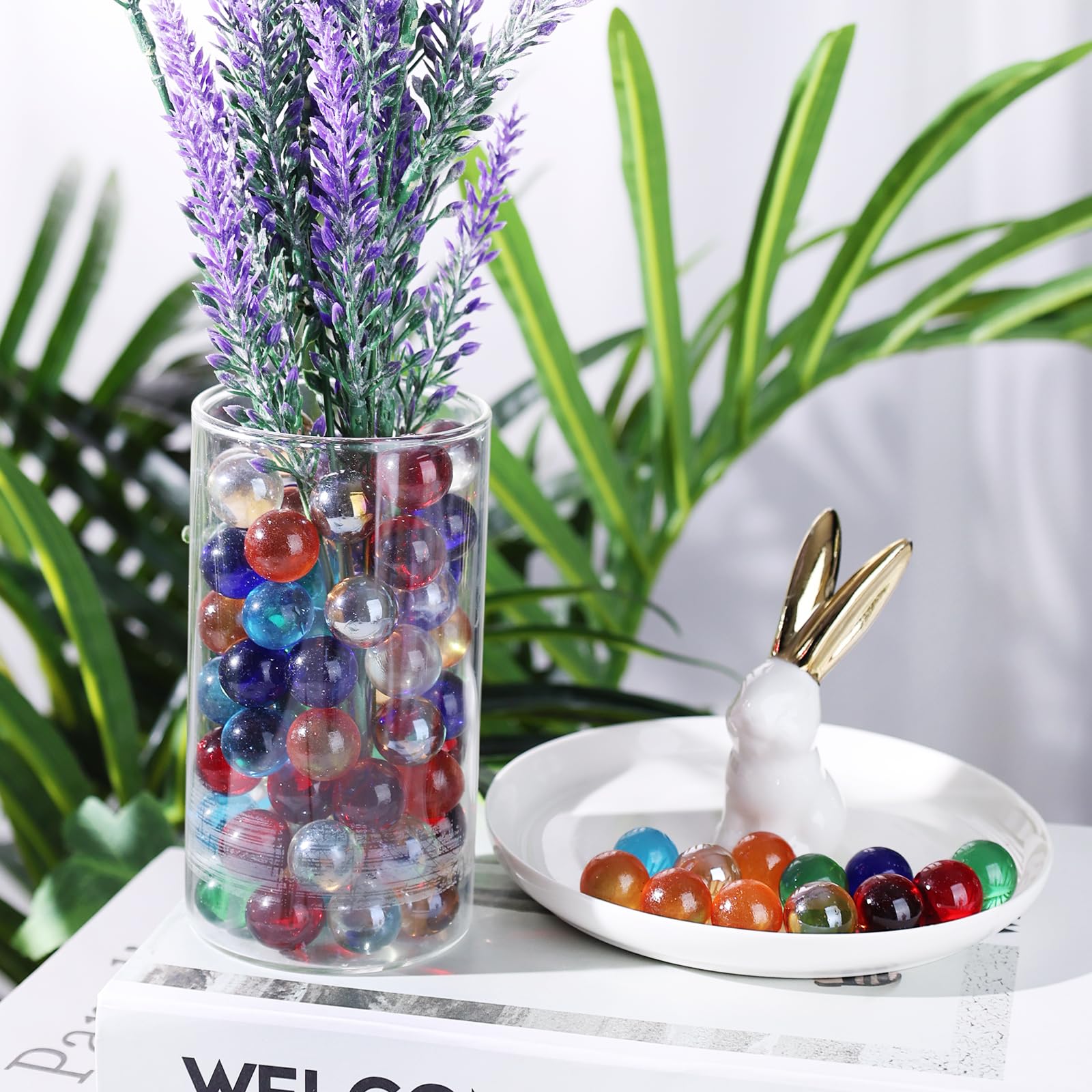 FUTUREPLUSX 150PCS Glass Marbles Bulk - 5/8 Inch Colorful Marbles for Kids Games, Board Table Games, Family Fun & Party Gifts - Perfect for Marble Runs, DIY Crafts, and Classic Marble Shooting Games