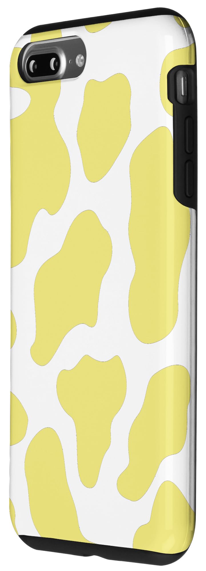 Cute Yellow Cow Print Phone Case for iPhone 7 Plus/8 Plus - Spotted Animal Pattern Protective Cover for Women & Girls - Perfect for School, Work, and Daily Use