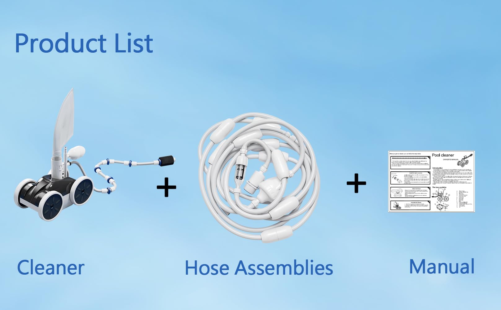 **Pool Pressure Side Sweeper - 4-Wheel Professional Swimming Pool Cleaner for Efficient Debris Removal | Ideal for In-Ground & Above Ground Pools**