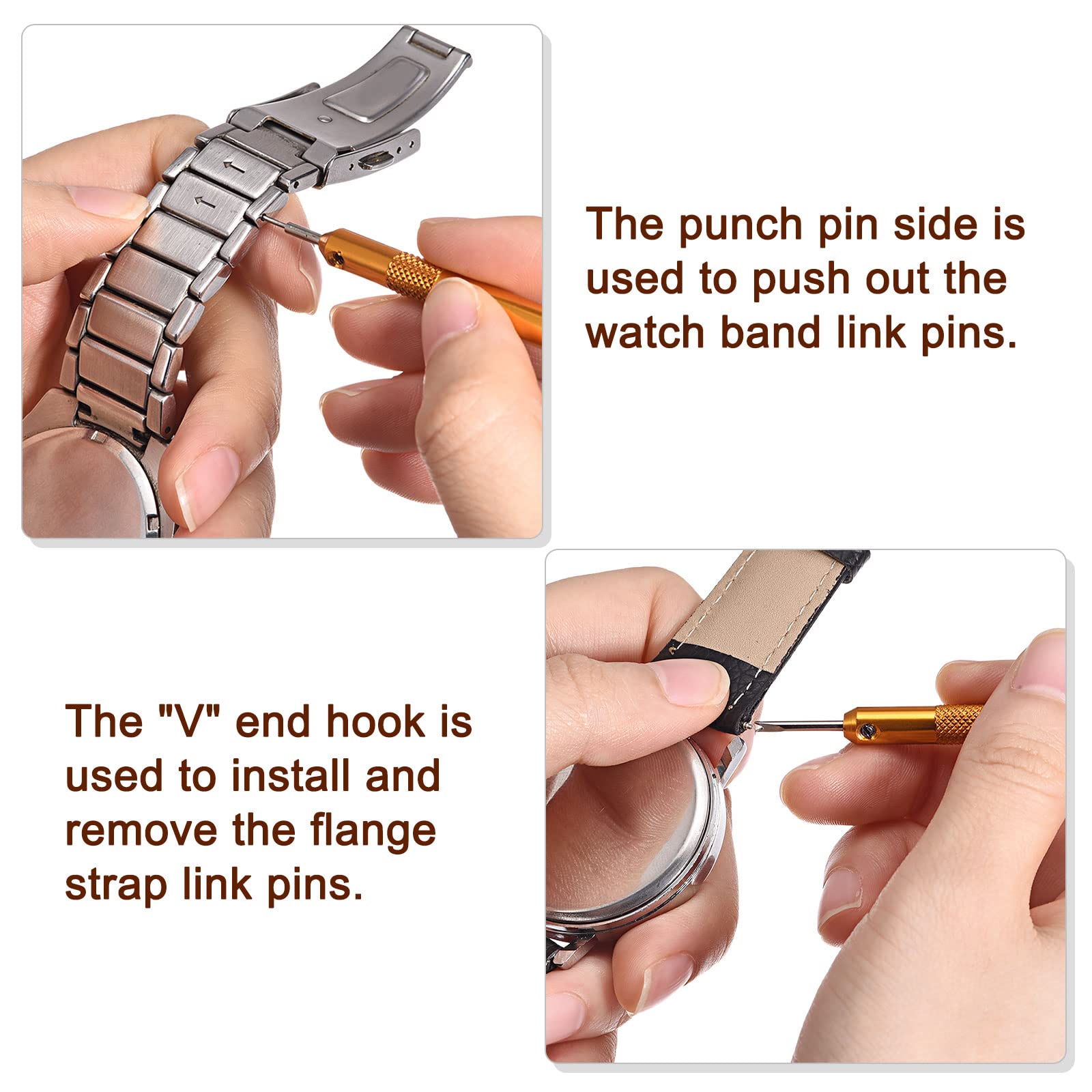 uxcell Double-Ended Watch Spring Bar Tool - 0.9mm Pin Diameter for Watch Band Link Removal & Repair | Professional Watchmaker Accessory for DIY Watch Maintenance & Jewelry Repair