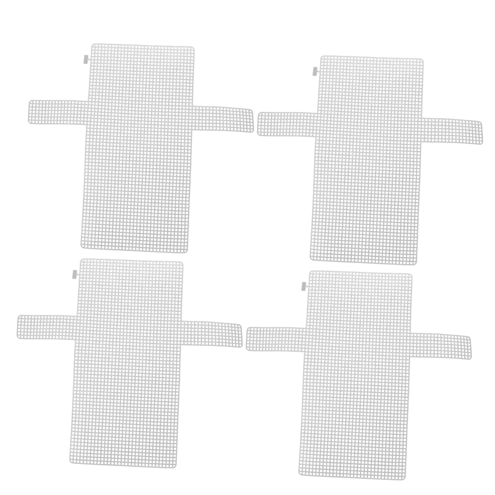 4-Piece Macrame Mesh Hook Bag Set - Transparent DIY Yarn Storage Pouches for Knitting & Crochet Projects, White Plastic Net Tote for Organizing Craft Supplies - Perfect for Home, Travel, and Gift Wrapping Accessories